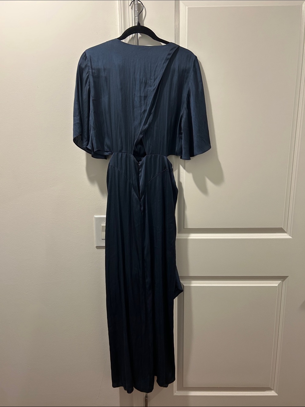 Maje Navy Blue Maxi Dress with Waist Tie - Picture 7 of 9